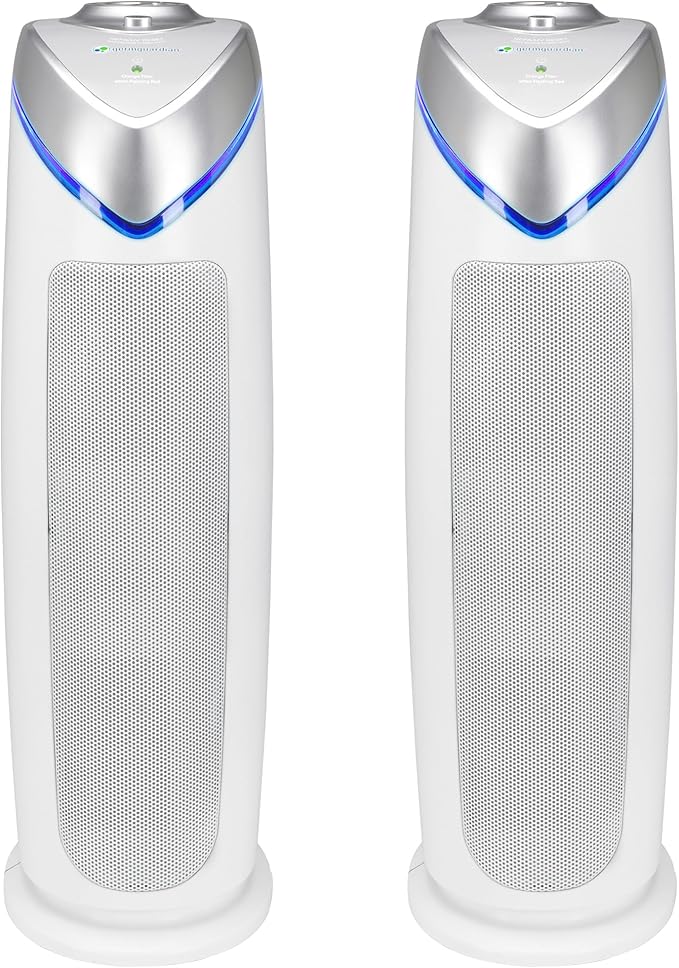 GermGuardian Air Purifier with HEPA 13 Filter, Removes 99.97% of Pollutants (2-Pack)