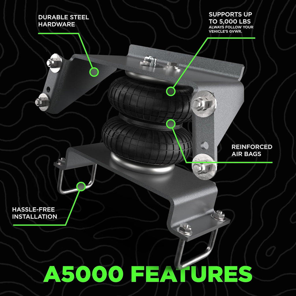 Atlus Engineered By Air Lift A5000 Air Bag Suspension Kit for 94-01 Ram 1500, 94-02 Ram 2500/3500 2WD/4WD, 80-96 F-100/150, 99-04 F-250/F-350 2WD/4WD (Replaces Torque & Firestone 2071) – AA20710