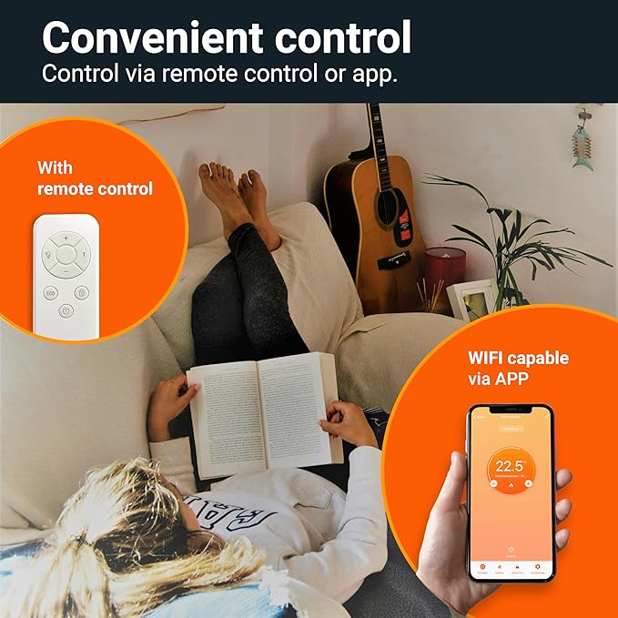 Könighaus 450W Smart Dual Space Heater – Wall heater and mobile use – WiFi App