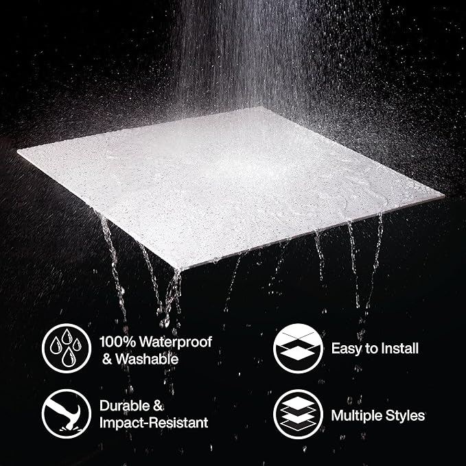 Genesis 2ft x 2ft Stucco Pro Black Ceiling Tiles