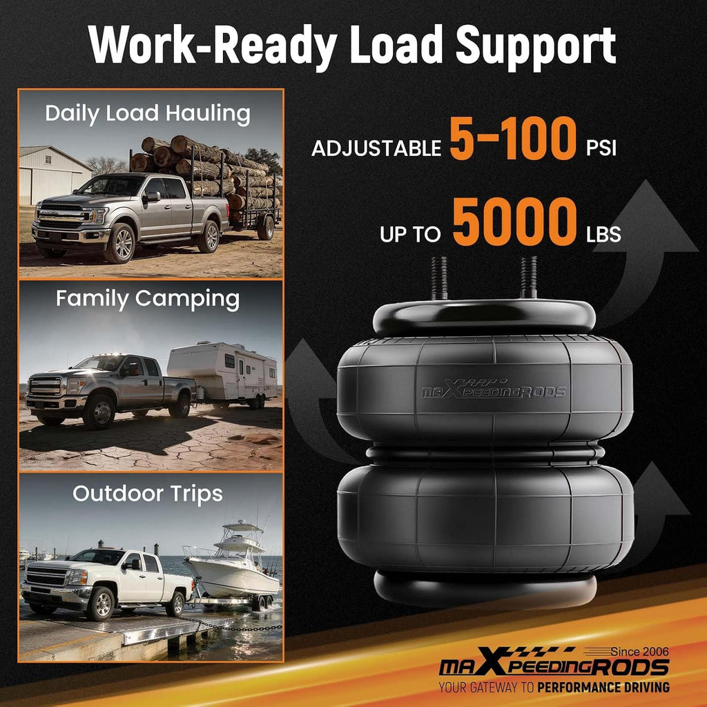 maxpeedingrods 5000 lbs air suspension bags kit for shown in use