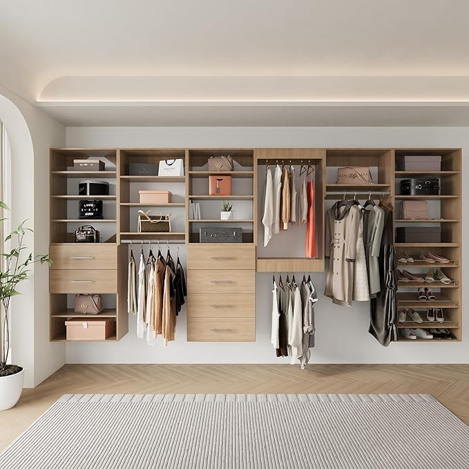 Modular Closet Tower Organizer, Wooden Wardrobe Organizer Kit