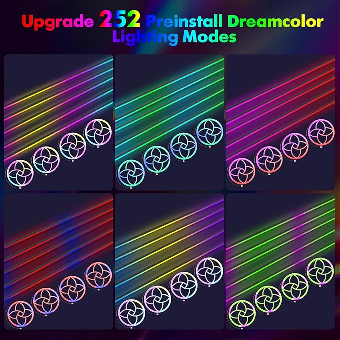 New Version Dreamcolor Acrylic Car Interior Lights 22 in 1 RGB LED Strip Lights