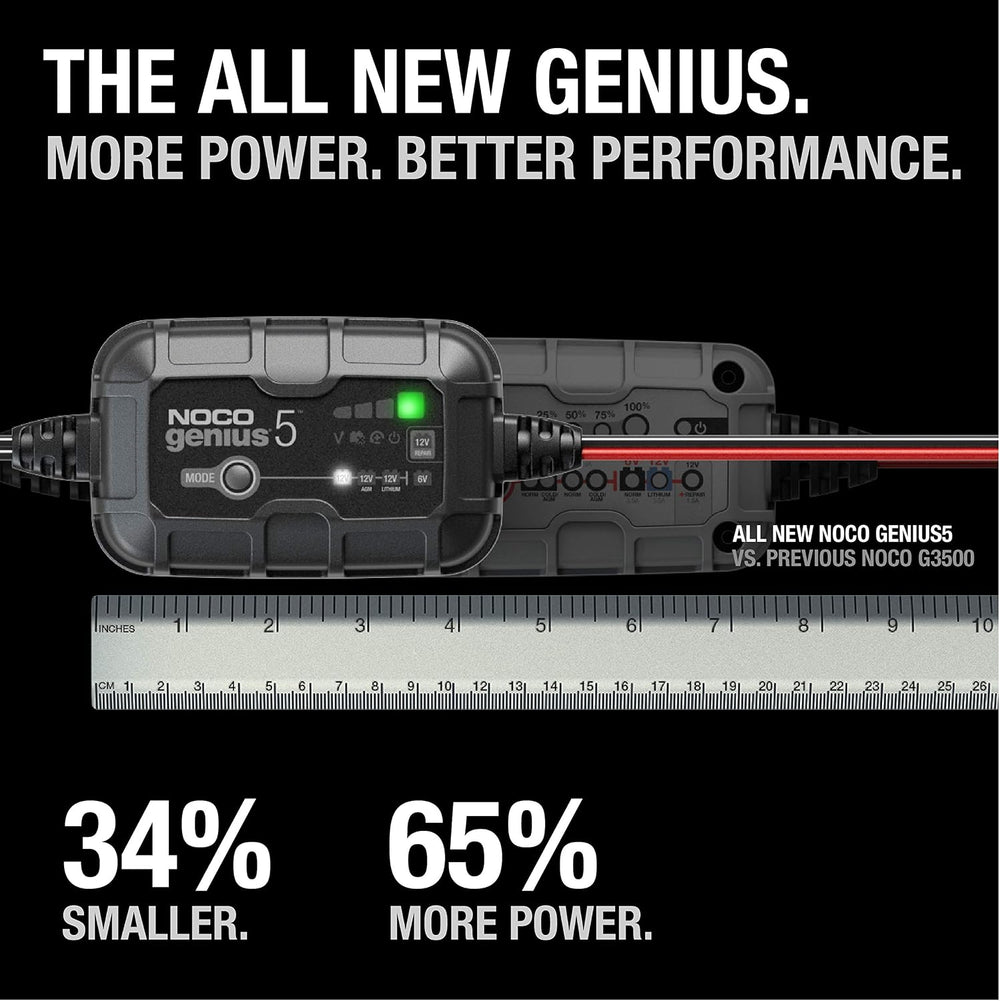 NOCO GENIUS5 5A 6/12V Smart Battery Charger, Trickle Charger & Maintainer