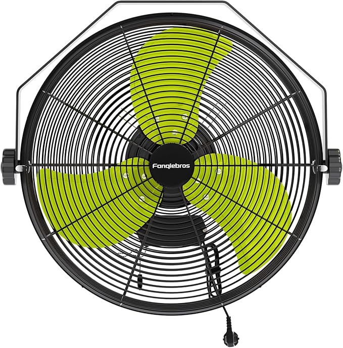 Fanqiebros 4580 CFM 18 inch High Velocity Wall Mounted Fan, 3-Speed Metal Fan
