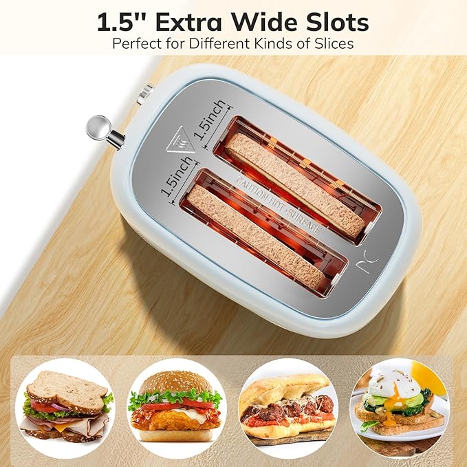 Retro 2 Slice Stainless Steel Toaster