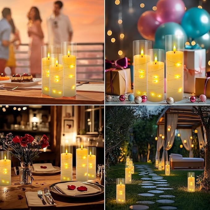 24 Pack Christmas Decoration Flickering Flameless Candles, Battery Operated