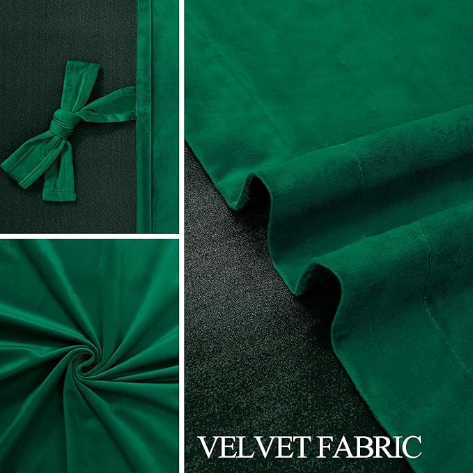 JIUZHEN Green Velvet Curtains 96 inches