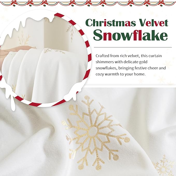 FMFUNCTEX Velvet Curtains Christmas Curtain
