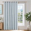 Beauoop Blue Floral Jacquard Blackout Curtains 84 Inches Long