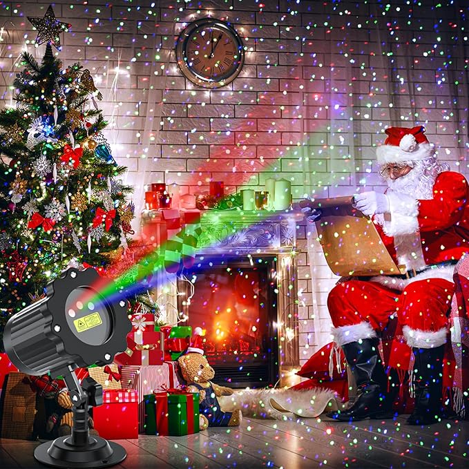 Christmas Projector Lights Outdoor, Garden Light Projector with Timer, Firefly Lights, IP65 Waterproof, Holiday Decoration for Halloween, Christmas, Home, Party, Garden Decor