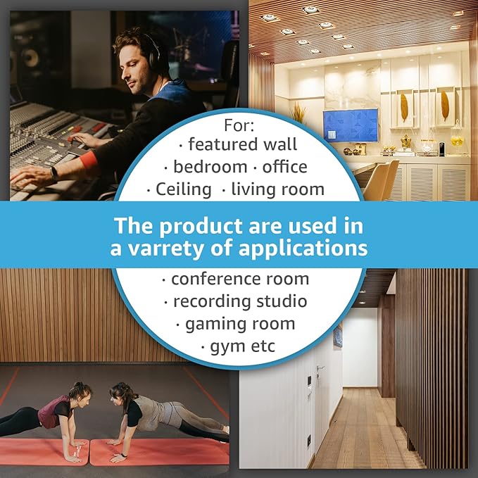 Art3d 4-Piece Wood Slat Acoustic Panels