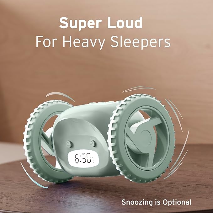 CLOCKY Extra Loud Alarm Clock for Heavy Sleepers on Wheels Rolls Runs Away