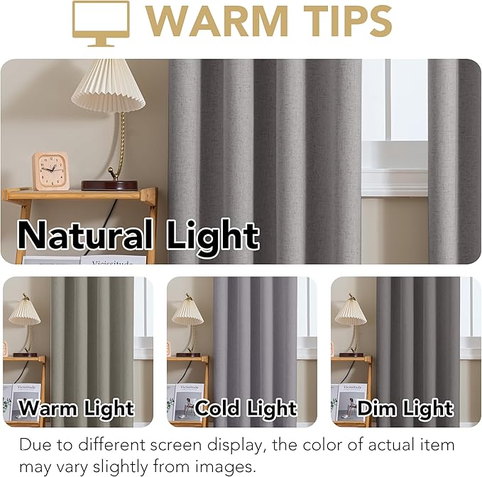 H.VERSAILTEX Linen Curtains 100% Blackout Curtains