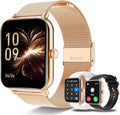 Smart Watch for Women Men (Answer/Make Calls) 1.85" HD Rose Gold/3 Bands