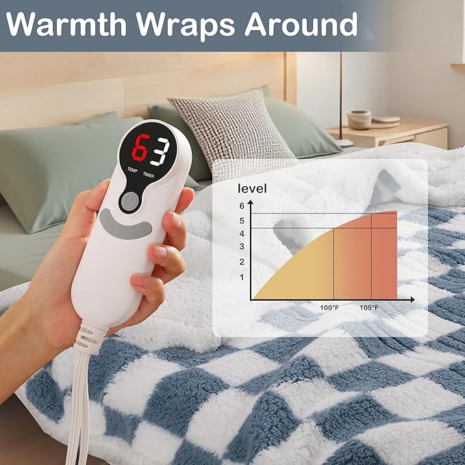 Electric Heated Blanket Full Size 72"×84"