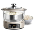 COOK WITH COLOR 3L Glass Mini Low Carb Rice Cooker – Holds 2 Cups Raw/Makes 6
