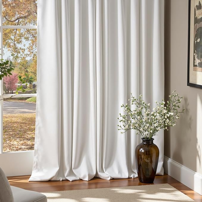 Lazzzy White Blackout Velvet Curtains