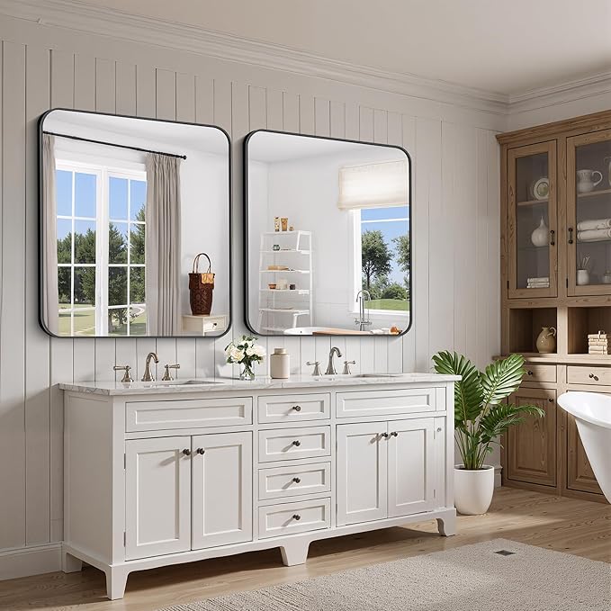 FORBATH Bathroom Mirror 36x40 Inch, Large Rectangular Wall Mirror