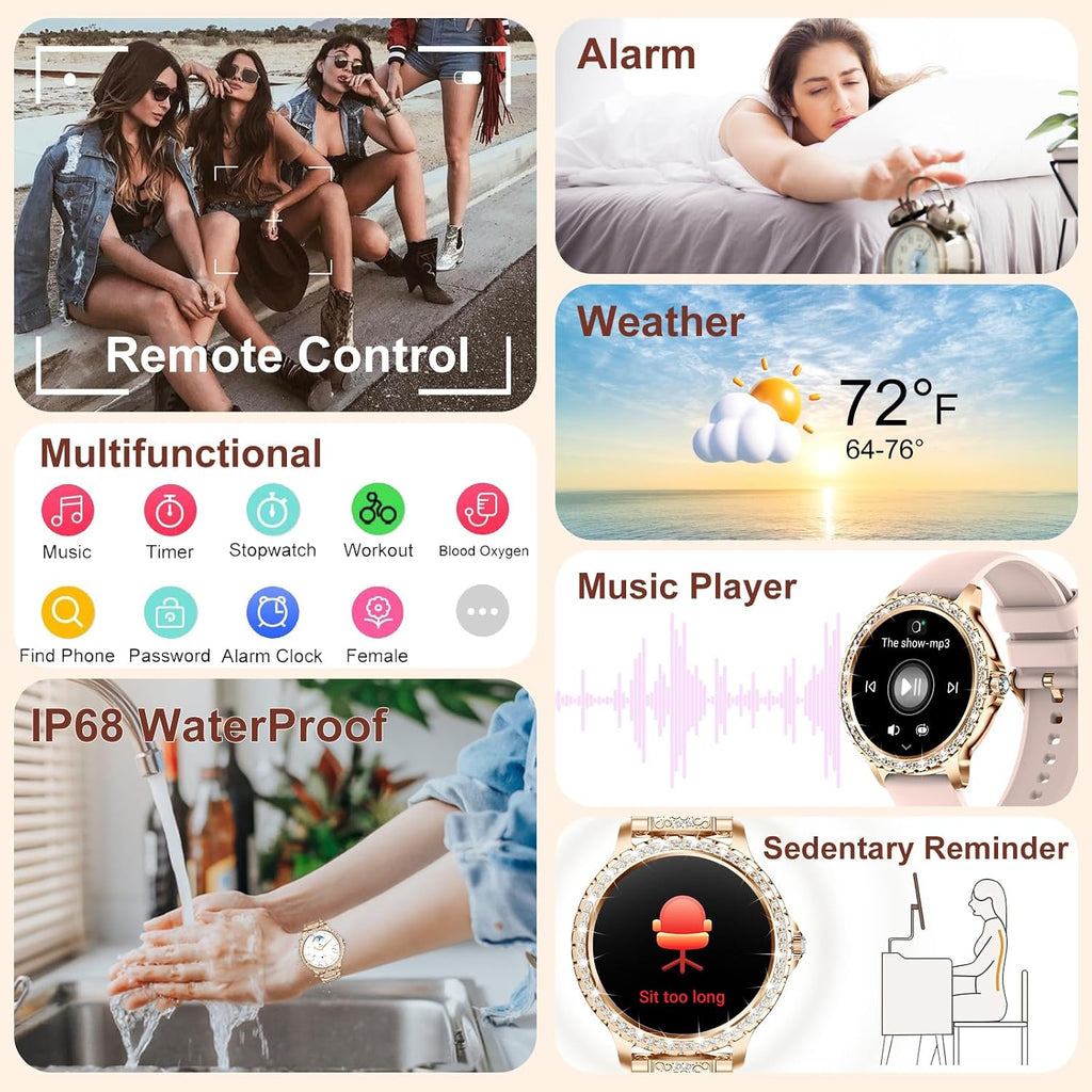 smart watches for women (answer/make call),120+ sport fitness, front angle view