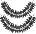 2 PCS 5.91 FT Black Halloween Cedar Pine Garland, Realistic Spooky