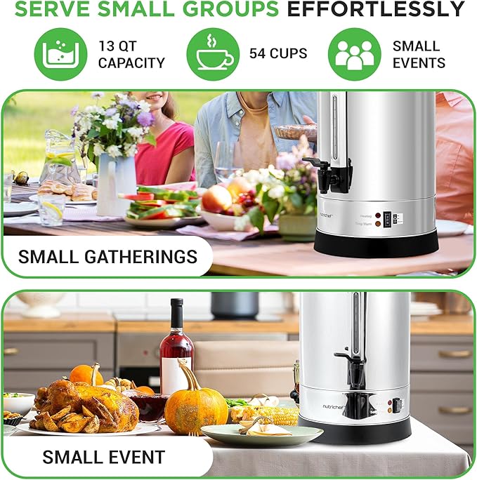 NutriChef Water Boiler and Hot Water Dispenser, 13L Electric Beverage Dispenser