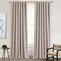 Extra Long Faux Linen Curtains 132 Inches Long