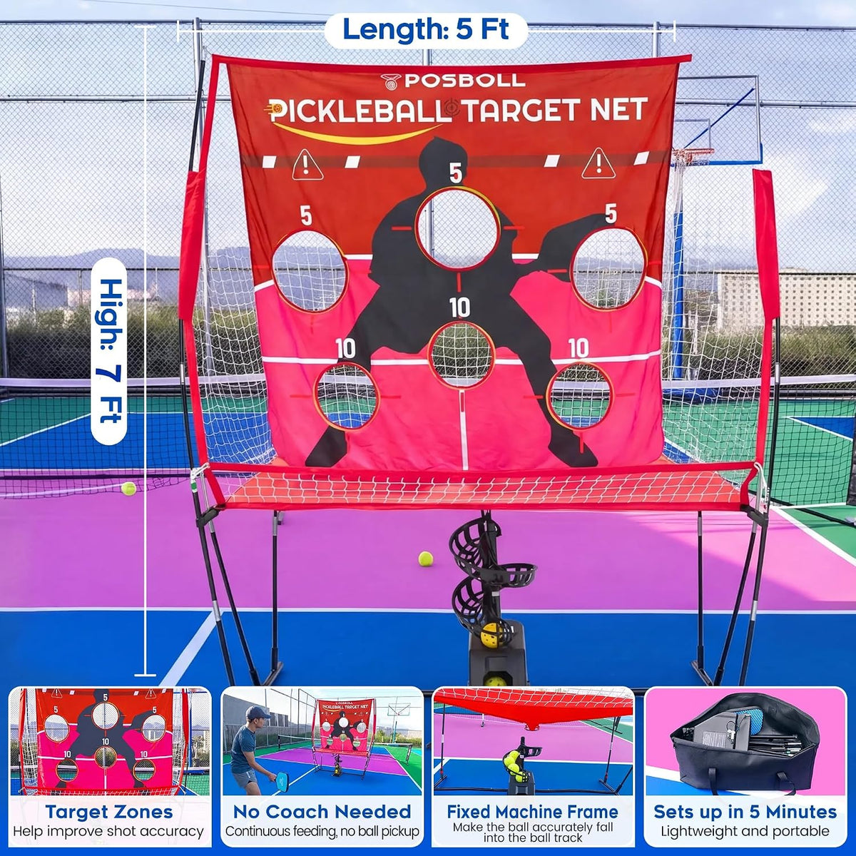 pickleball machine ball thrower with net,pickleball launcher, package contents