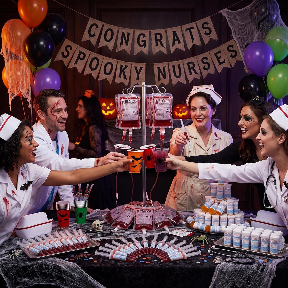 TrelaCo 120 Pcs Halloween Nursing Party Supplies Set
