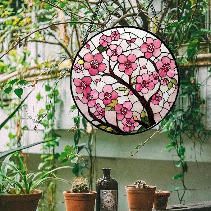 CRISGIF Stained Glass Window Hanging