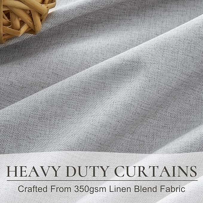Light Grey Blackout Curtains 96 Inch Length 2 Panels Set