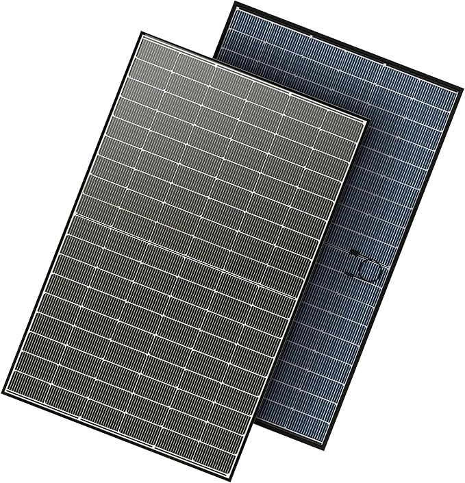 JJN Bifacial 400 Watt Solar Panel, N-Type 16BB 400W Solar Panels, 25% High