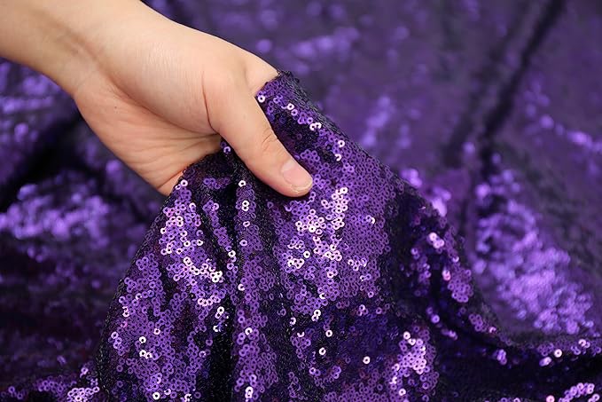Poise3EHome Purple Sequin Backdrop Curtain,4 Panels 2FTx8FT Glitter Backgroun...