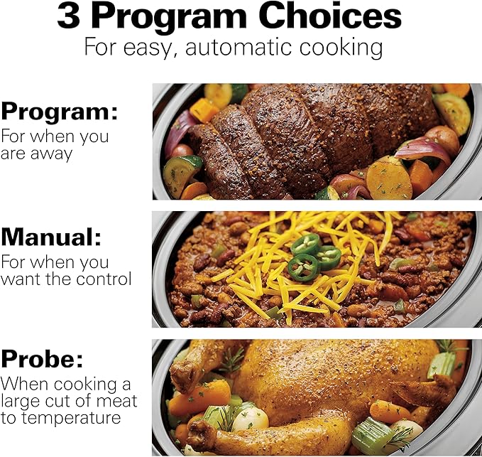 Hamilton Beach Portable 6 Quart Set & Forget Digital Programmable Slow Cooker