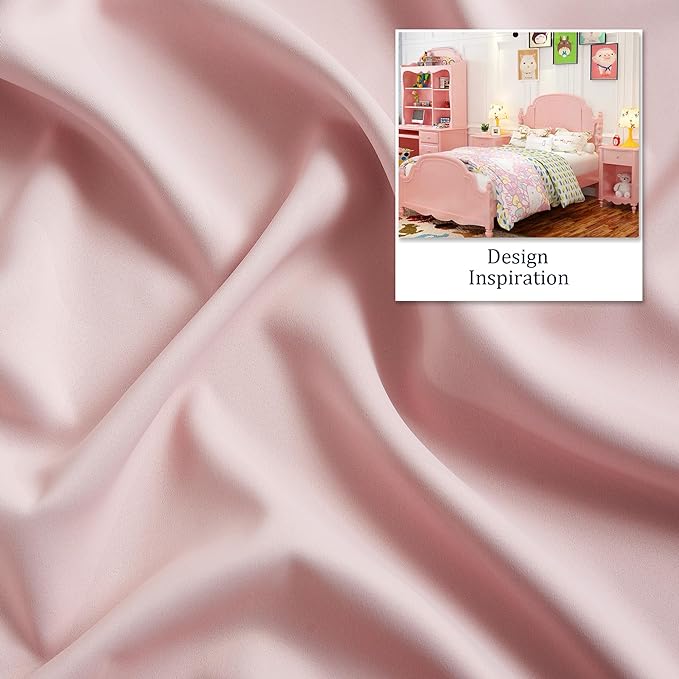 DUALIFE Baby Pink Curtain Panels