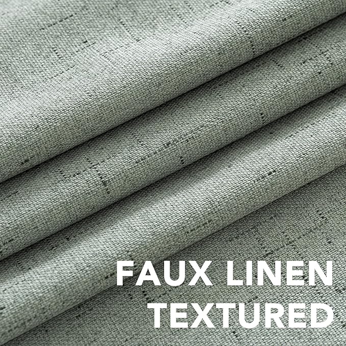 H.VERSAILTEX Linen Blackout Curtains Durable Thick Textured Linen Look 100%