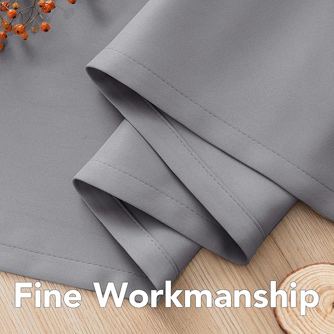 H.VERSAILTEX Insulated Thermal Blackout 72-Inch Long Grey Curtain Panels Pair (Set of 2)