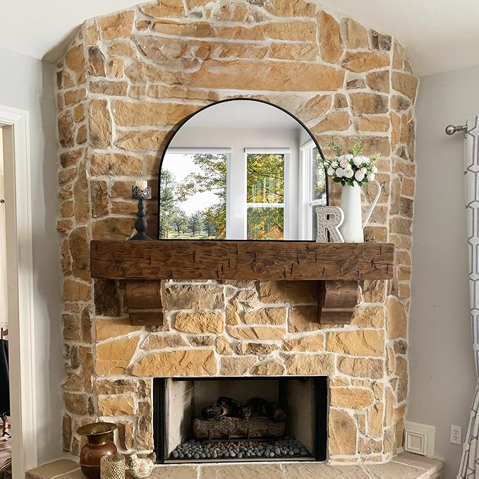 CIRCUMI Arched Wall Mirror, Metal Frame, Large Size
