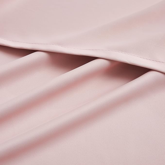 DUALIFE Pink Curtains for Bedroom 72 Inch Length Room Darkening Curtain for (Set of 2)