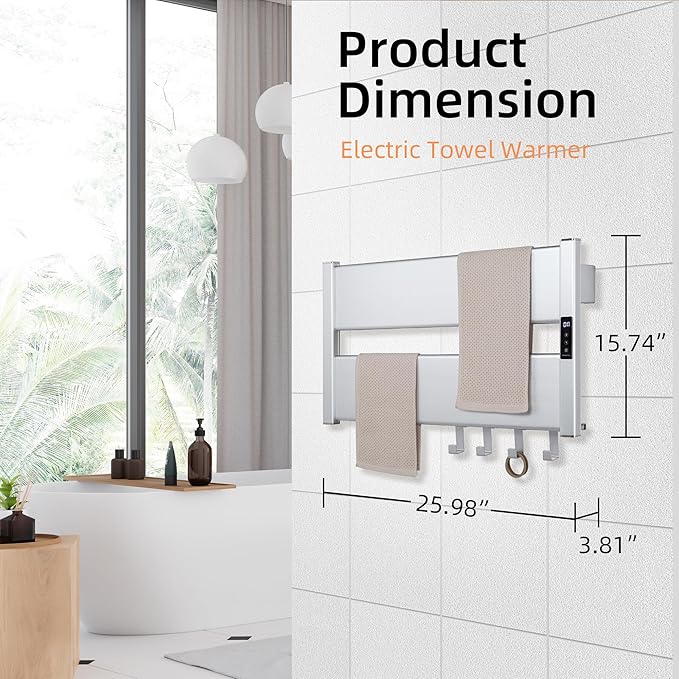 K&KALONZO Towel Warmer for Bathroom, Wall-Mounted Heated Towel Rack
