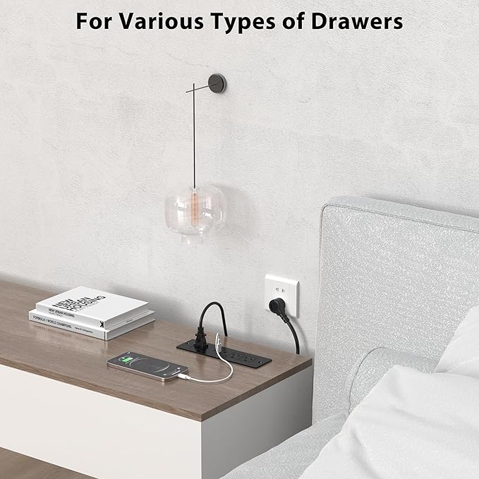 Furniture Drawer Outlet, Recessed Power Strip