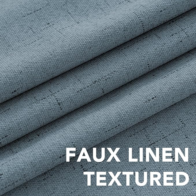 H.VERSAILTEX Linen Blackout Curtains Durable Thick Textured Linen Look 100%