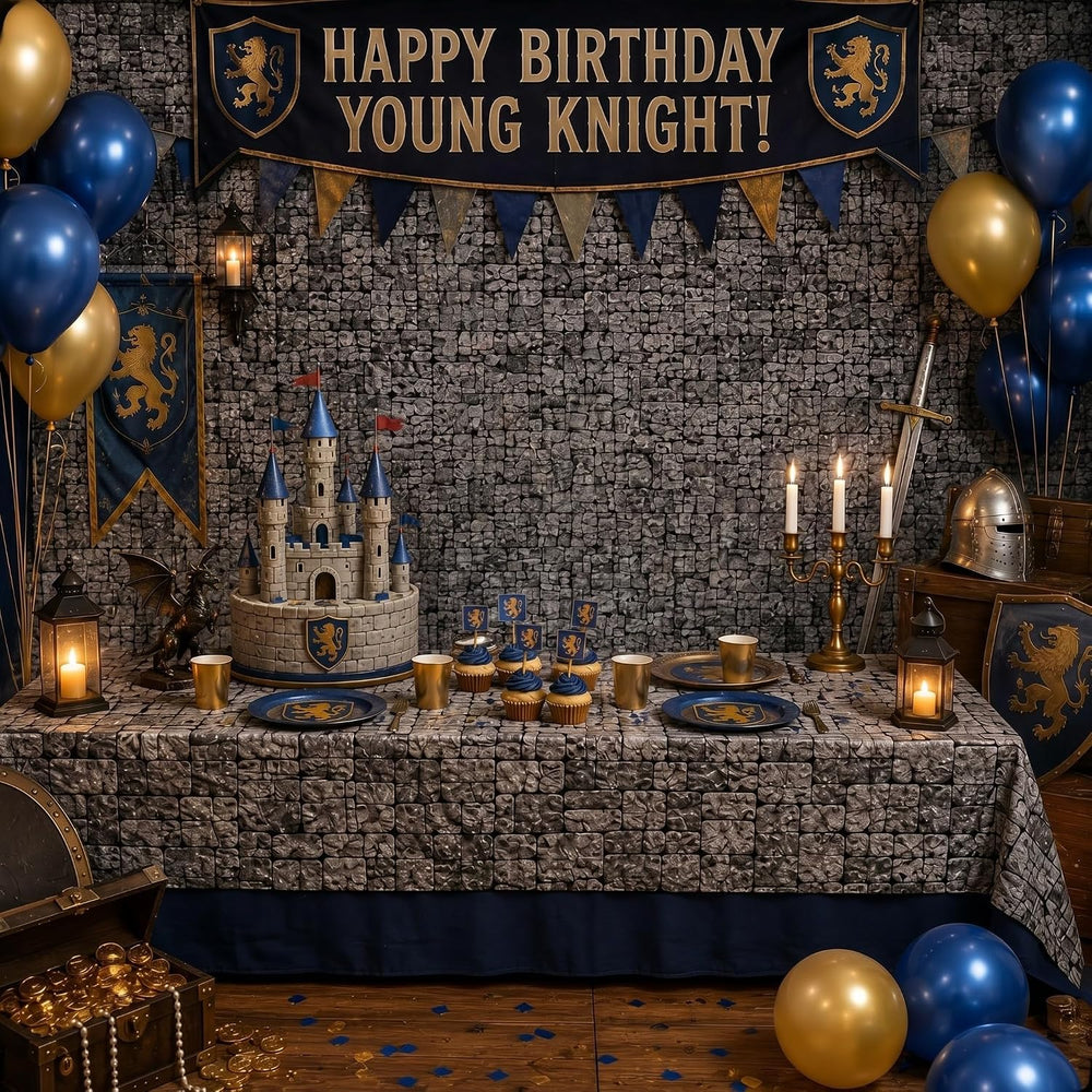 Jecery 164ft x 39.4in Stone Wall Tablecloth Roll, Halloween Party Decor