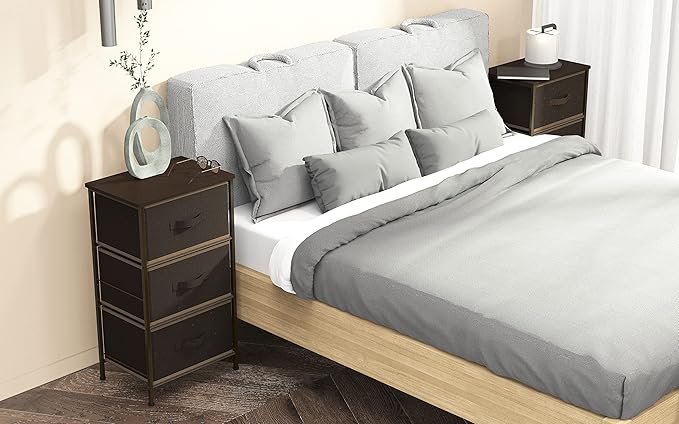 Simple Houseware 3 Drawer Nightstand Dresser