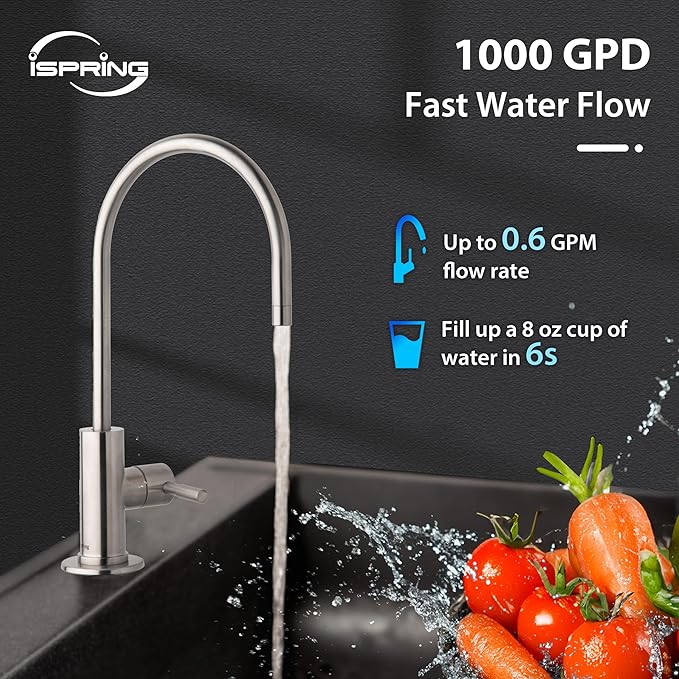iSpring RO1000-ORB Tankless Reverse Osmosis Water Filtration System, 1000 GPD