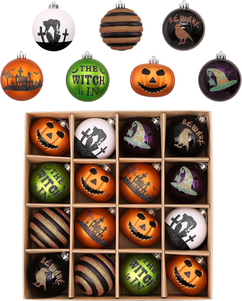 Valery Madelyn 16ct Large Halloween Ornaments Tree Decorations Indoor 3.2"