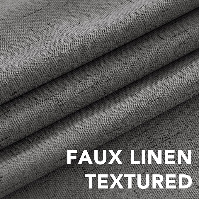 H.VERSAILTEX Linen Blackout Curtains 54 Inches Long 100% Absolutely Blackout