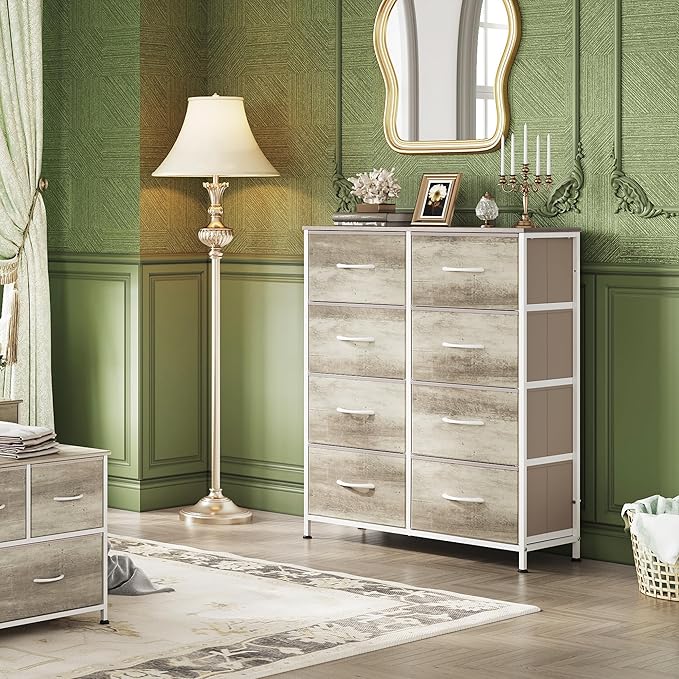 WLIVE Fabric Dresser for Bedroom, Tall Dresser