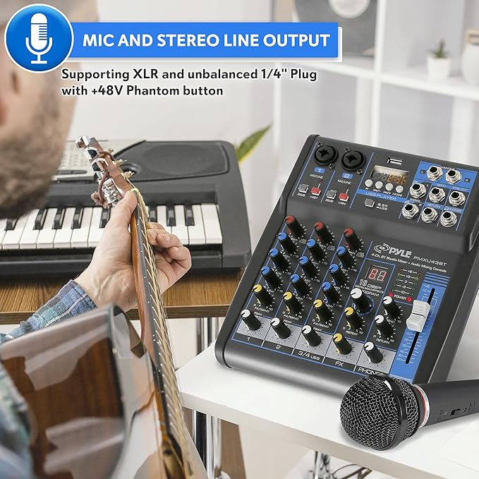 Pyle Professional 4 Channel Audio Mixer