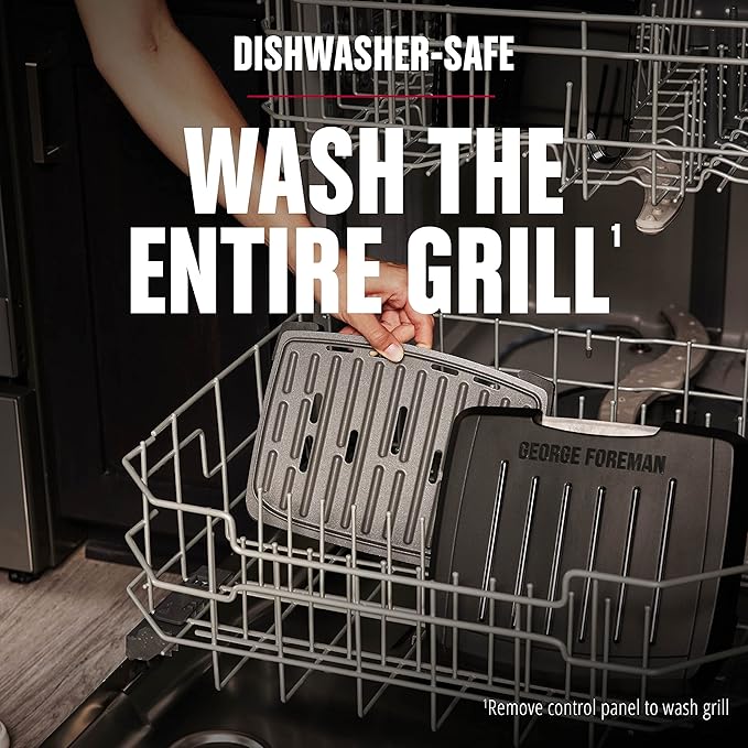 George Foreman® Fully Submersible™ Grill, NEW Dishwasher Safe, Wash the Entire